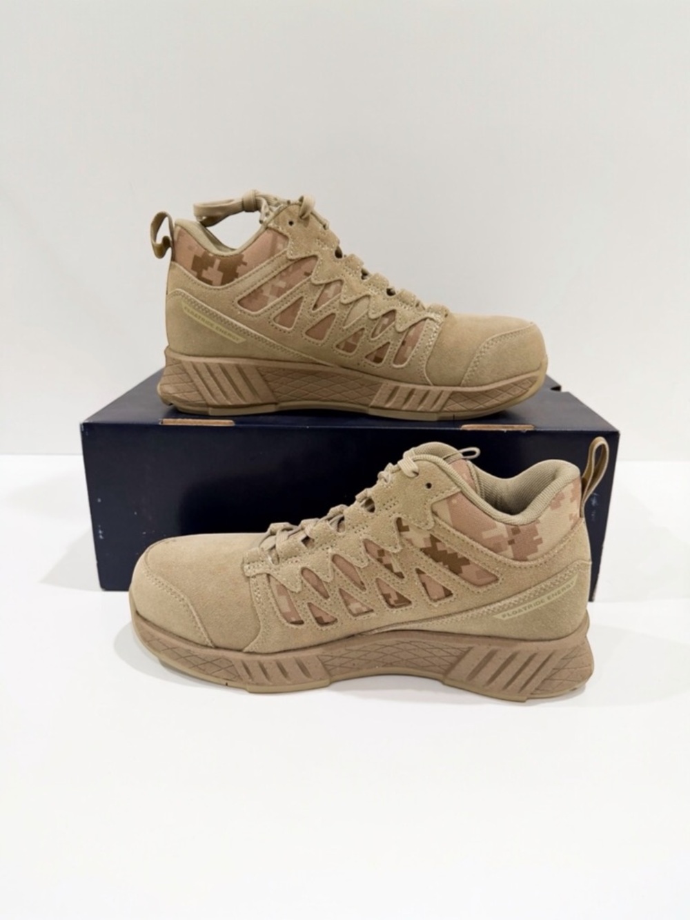 Reebok Work Floatride Energy Tactical Work Shoe Composite Toe Camo Tan 7 Wide NE